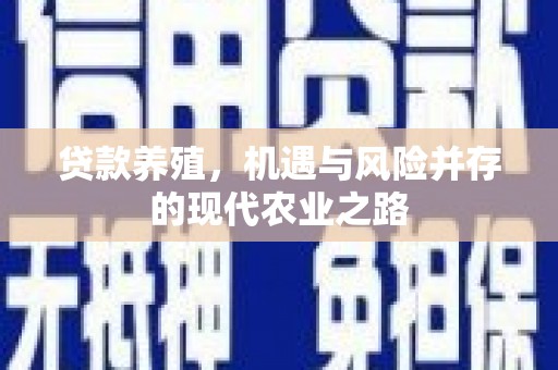涧西贷款养殖，机遇与风险并存的现代农业之路