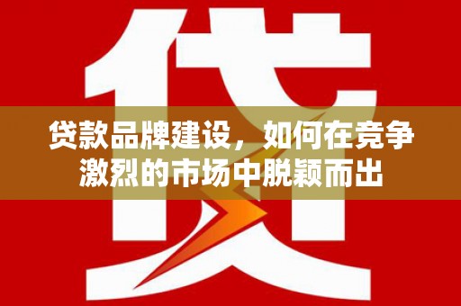 涧西贷款品牌建设，如何在竞争激烈的市场中脱颖而出
