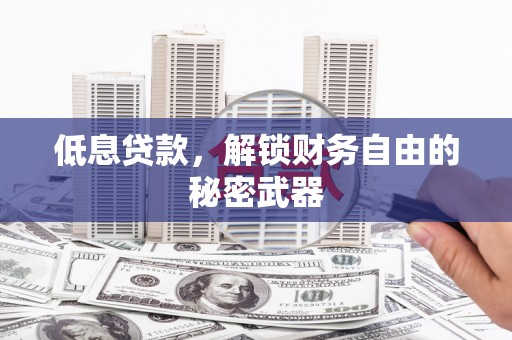 涧西低息贷款，解锁财务自由的秘密武器