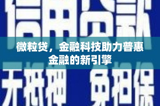 涧西微粒贷，金融科技助力普惠金融的新引擎
