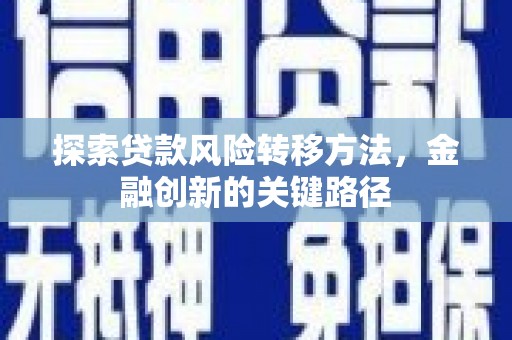 涧西探索贷款风险转移方法，金融创新的关键路径