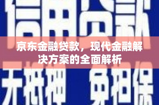 涧西京东金融贷款，现代金融解决方案的全面解析