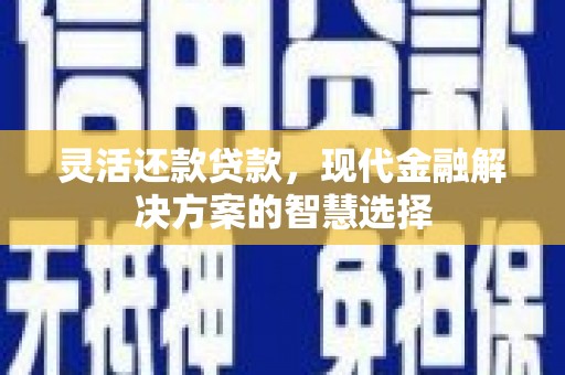 涧西灵活还款贷款，现代金融解决方案的智慧选择