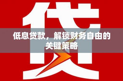 涧西低息贷款，解锁财务自由的关键策略