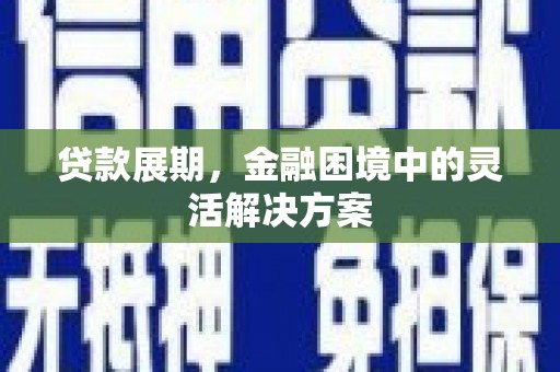 涧西贷款展期，金融困境中的灵活解决方案