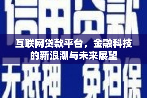 涧西互联网贷款平台，金融科技的新浪潮与未来展望