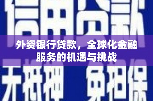 涧西外资银行贷款，全球化金融服务的机遇与挑战