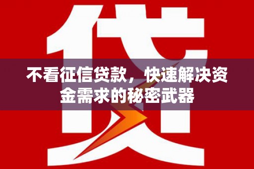 涧西不看征信贷款，快速解决资金需求的秘密武器