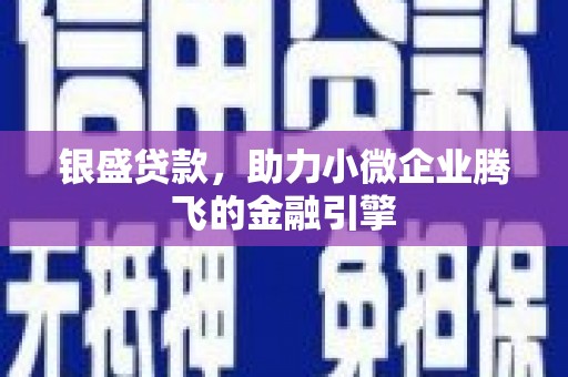 涧西银盛贷款，助力小微企业腾飞的金融引擎