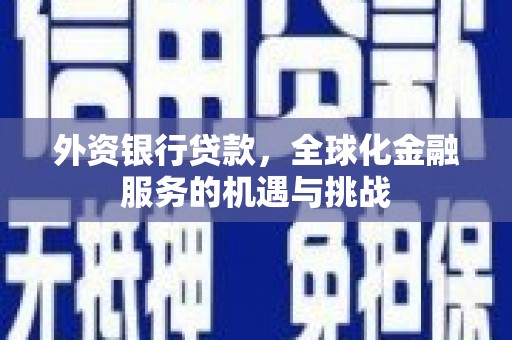 涧西外资银行贷款，全球化金融服务的机遇与挑战