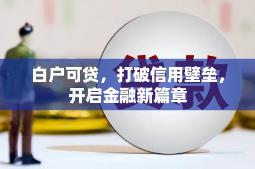 涧西白户可贷，打破信用壁垒，开启金融新篇章