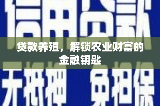 涧西贷款养殖，解锁农业财富的金融钥匙