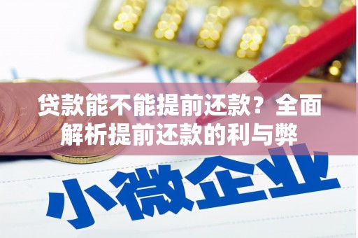 涧西贷款能不能提前还款？全面解析提前还款的利与弊