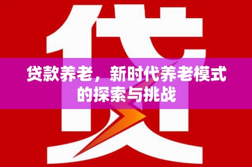 涧西贷款养老，新时代养老模式的探索与挑战