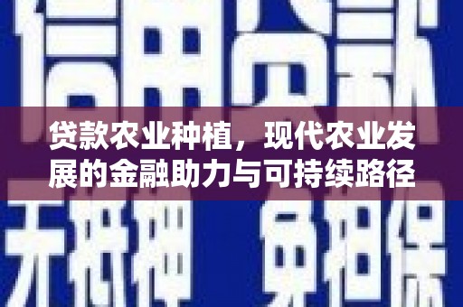 涧西贷款农业种植，现代农业发展的金融助力与可持续路径