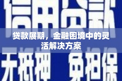 涧西贷款展期，金融困境中的灵活解决方案
