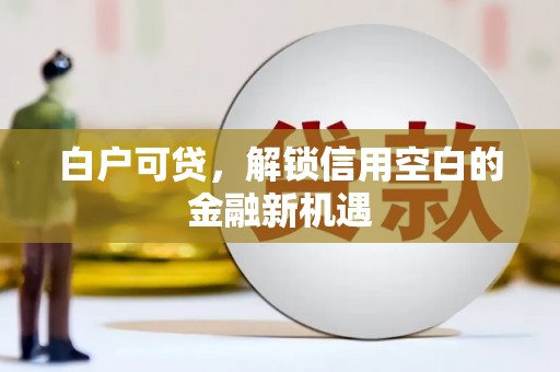 涧西白户可贷，解锁信用空白的金融新机遇