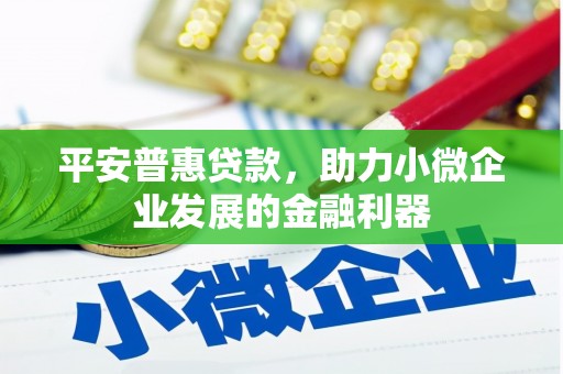 涧西平安普惠贷款，助力小微企业发展的金融利器