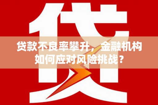 涧西贷款不良率攀升，金融机构如何应对风险挑战？