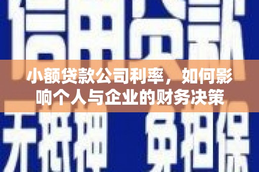 涧西小额贷款公司利率，如何影响个人与企业的财务决策
