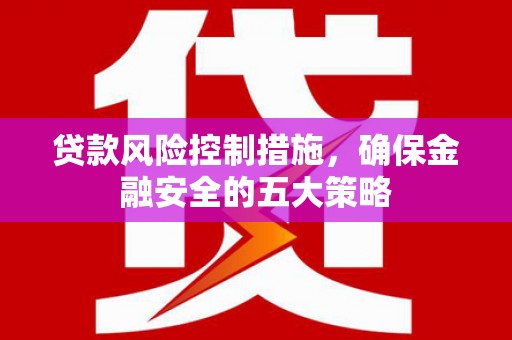 涧西贷款风险控制措施，确保金融安全的五大策略