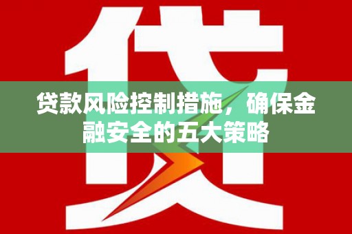 涧西贷款风险控制措施，确保金融安全的五大策略