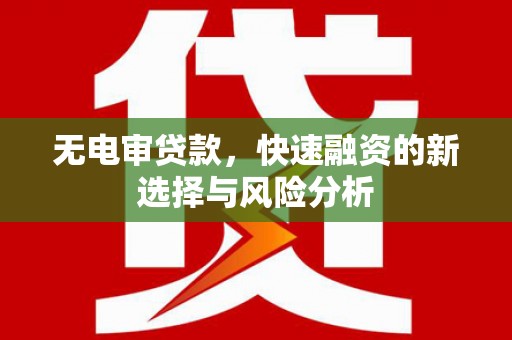 涧西无电审贷款，快速融资的新选择与风险分析