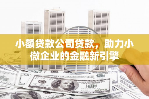 涧西小额贷款公司贷款，助力小微企业的金融新引擎